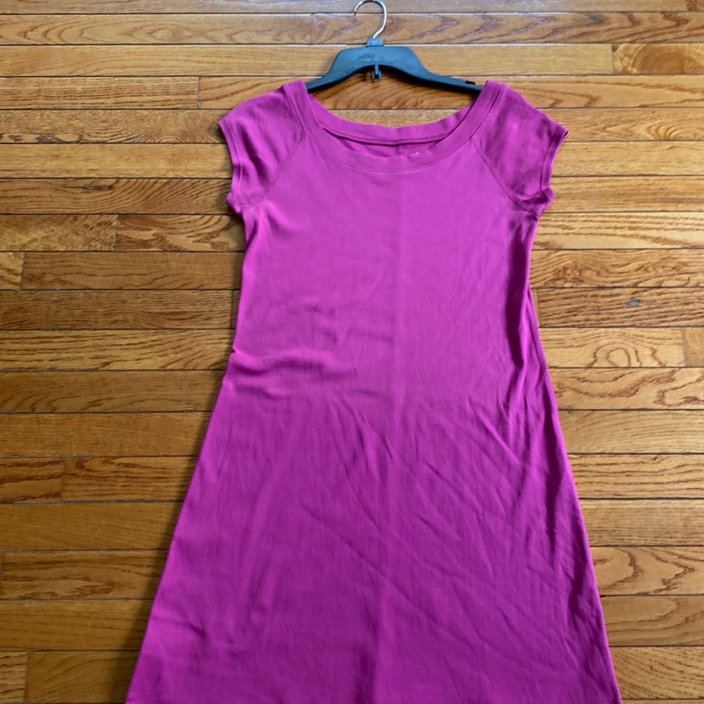 Fuchsia pink just above the knee dress